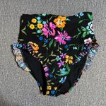 Skinny Dippers Daisy Duke Ruffle High Waist Bottoms Black Photo 4