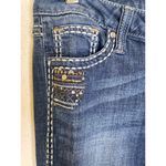 Rock 47 by Wrangler Women’s Bootcut Embelished Low Rise Dark Denim Jeans Sz 28L Blue Photo 1