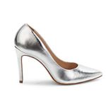 Saks 5th Avenue NWT Women's Saks Fifth Avenue Stiletto Pumps Silver Metallic Leather size 8 Photo 5