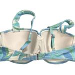 Shade & Shore Bikini Top Underwire Molded Cups Floral Blue Green 34B Photo 1