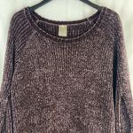 Calia by Carrie Underwood Deep Purple Chenille Peek Sleeve Sweater Size Medium Photo 3
