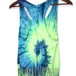 Beach By Exist Blue & Green Tie-Dye Swirl 'Key West Florida' Fringe-Hem Tank Photo 2