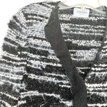 Stizzoli Black White Eyelash Knit Striped Metallic Cardigan Sweater Jacket Size M Photo 2