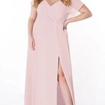 Azazie  Bridesmaid Formal Dress Rylee Blushing Pink Chiffon Size 14A Photo 0