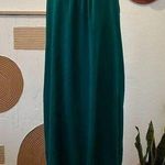 Jewel Tone Emerald Silky Satin Slip Halo Lingerie Layering Summer Dress Size L Photo 0