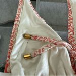 Helen Jon Women's Size M Bikini Mosaic Coral Triangle Top with Gold Hardware Orange Size M Photo 4