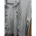 Rafaella  Studio Open Front Cardigan Sweater EUC Soft Ruffled Black Gray Sz M Photo 3