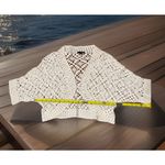 a.n.a  Women's 1X Cream‎ Crochet Knit Open Front Cardigan Shrug Sweater Top fairy Photo 3