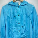Chico's Chico’s Zenergy Robins Egg Blue Snap Front Hooded Windbreaker w Pockets Size 2/L Photo 1