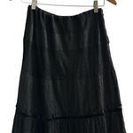 Bebe Vintage Tiered Maxi Skirt Velvet Lace Eyelet WhimsiGoth Boho Romantic OS Photo 1