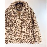 Show Me Your Mumu Women Jacket Brown Cordelia Leopard Faux Fleece Full Zip Large Photo 6