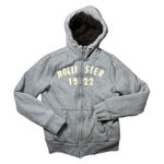 Hollister  Y2K Fur lined heavy full zip gray hoodie Small Photo 0