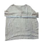 Surf Gypsy  Floral Embroidery Blush Fringe Crop Blouse Sz Small Photo 6