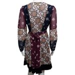 Anthropologie Maeve Quartier Latin Burgundy Floral Velvet Dress Size Small Photo 4