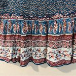 Patrons of Peace Floral Paisley Patterned Smocked Peplum Top Sleeveless Size L Photo 3