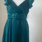 Altar'd State Altar’d State Tracey Small Formal Green Mini Ruffle Sleeve Zip Up Dress Photo 0