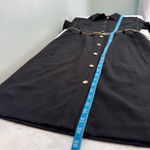 Calvin Klein Women's Dress Size 8 Black Gold Button Front Snakeskin Belt Photo 3