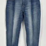 EXPRESS Women's Skinny Two Tone Raw Hem Denim Jeans Size 4R Ankle Length Photo 0