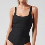 Athleta NWT  Square Neck One Piece Swimsuit Size S Black Photo 0