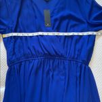 Lulus  Wondrous Water Lilies Royal‎ Blue Maxi Dress XL NWT Photo 4