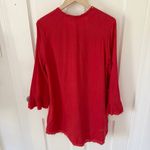 IRO Florine Tie Up Bell Sleeve Boho Ruffle Mini Dress Poppy Red Size 38 / US 6 Photo 5