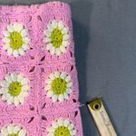 Show Me Your Mumu  Mini Skirt L Pink Daisy Crochet Knit Y2K Cottagecore Dopamine Photo 7