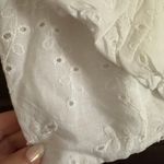 ZARA | White Eyelet Ruffle Neck Smocked Back Crop Top | Size Small Photo 2