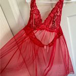 Victoria's Secret Victoria’s Secret red lace halter chemise lingerie size large Photo 4