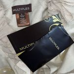 Multiples NWT Size L Tan Linen Blend Ribbon Chiffon Trim Open Front Coat Jacket Photo 5