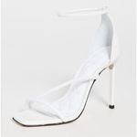 Schutz  Sandals Size 5B White Leather Open Square Toe Stiletto Heel Ankle Strap Photo 0