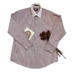 Blair red and white striped long sleeve button down shirt Photo 8