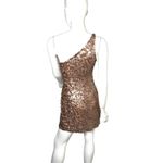 Pink Rose Vintage Scala Mini Dress Rose Gold Sequin One Sleeve Strap 8 Disco Rave Hoco Photo 1