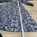 Abercrombie & Fitch Navy and White Dress Long-sleeve Plunge Cutout Maxi Dress XS Photo 11