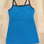 Beyond Yoga  Teal Blue & Black Criss Cross Tank Top Photo 2