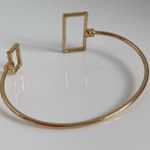 BaubleBar  Gold Pavé Crystal Adjustable Geometric Cuff Bracelet Photo 5