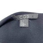 COS  Black Tie Front Long Sleeve Paperbag Skirt Dress Size Small Photo 5