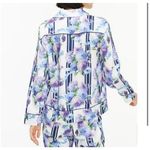 J Crew vintage blue floral stripe pajama style silky top Blue Size 2X Photo 1