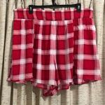 Torrid 5 Inch Red Plaid Gauze High-Rise Smocked Waist Short - 4X Photo 0