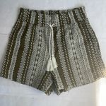 House of Harlow 1960 High Waist Green and Cream Linen Blend Shorts XS Photo 5