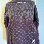 Royal Robbins Gray and Burgundy Cowl Neck Sweater Photo 8