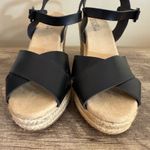 BKE  Espadrille Wedge Sandals Black Women’s Size 7.5 Ankle Strap Buckle Photo 1
