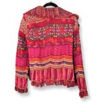 Coldwater Creek Fringe Boucle Multicolor Wool Blend Mixed Media Jacket Photo 2