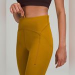 Lululemon Power Thru High Rise Leggings Sz 8 Gold Spice Side Pockets Photo 6