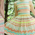 Anthropologie  Plenty tracy reese sunglow embroidered striped fit‎ flare dress 6 Photo 0