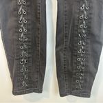 Torrid Black/Grey Wash Faux Leather Lace Up Denim Jeggings Size 2X Short Photo 2