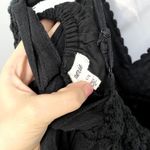 Aerie  Black Crochet Gauzy Criss Cross Tie Back Tiered Boho Beach Mini Dress L Photo 5