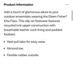 Eileen Fisher EUC  Etta Flats Black Size 8 1/2 Retail $175 Photo 8