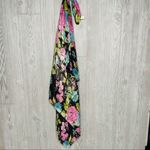 Vintage Echo design metallic glitter floral scarf wrap accessories Blue Photo 6