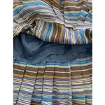 Akris  Punto Womens 8 Blue Brown Striped Silk Skirt Mixed Pencil Straight Career Photo 4