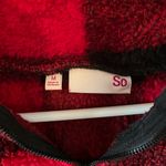 SO ◼️🟥Buffalo Check Plaid Sherpa Pullover Red Black Preppy Cozy🟥◼️~med Photo 7